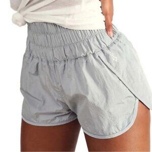 Free People Movement "The Way Home" High Waist Running Shorts in Gray/Silver M